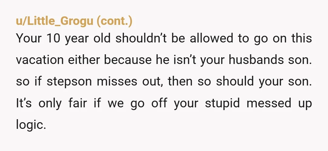 u/sunnydays0306 Let me see if I can get this through your thick head - stepson ALSO doesn’t have another parent!!. His mom left and never came back because she wanted...