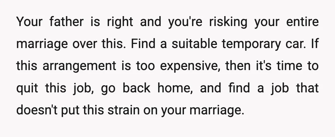 u/Salt-Lavishness-7560 YTA. Not just for refusing to buy your wife a car. But for how you apparently view her and your children. You bought yourself a NEW car and let...