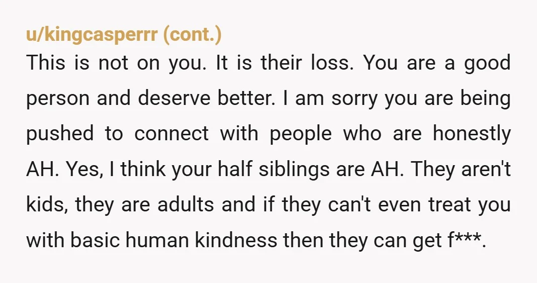 u/lenteleaf This has never been your responsibility. It was your parents and they failed to do anything about it. Just cause you're older now doesn't mean you should keep bearing...