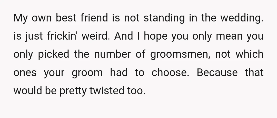 u/Ok_Drink8072 NTA, idk why people get so up in arms about other people’s weddings! It’s not that big of a deal, but some people make it one. You don’t want...