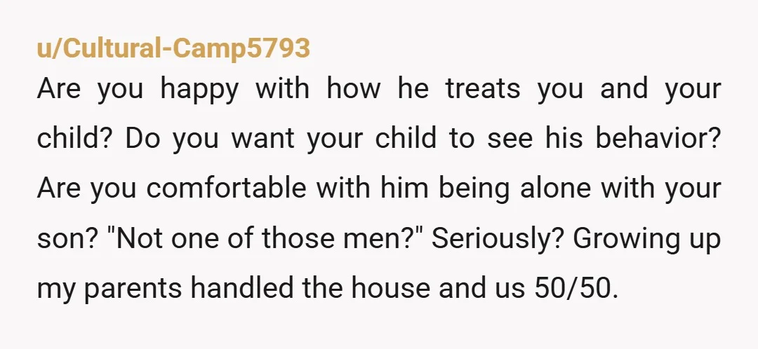 u/KittyPuperMamaPerson He does this in front of your child? This is a massive issue. This is something your child NEEDS TO DO to ingrain good hygiene, but your husband behaving...