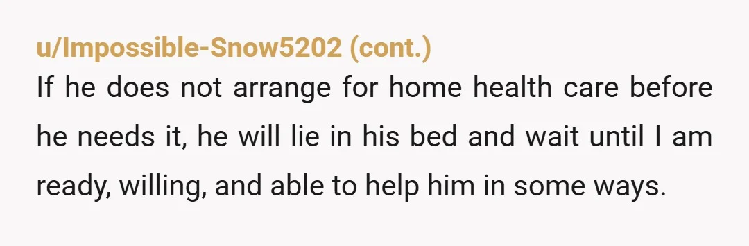 u/BodyRoundLikeAPallas
Age gap relationship leading to the younger partner becoming the older one's carer, who could have predicted this?