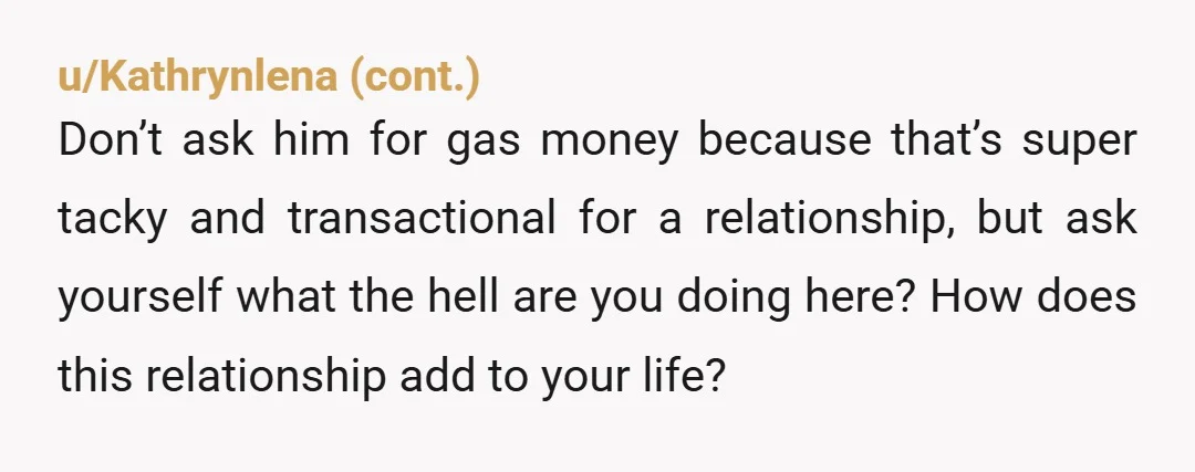 u/easysip
If you ask for gas reimbursement then it’s pretty much over