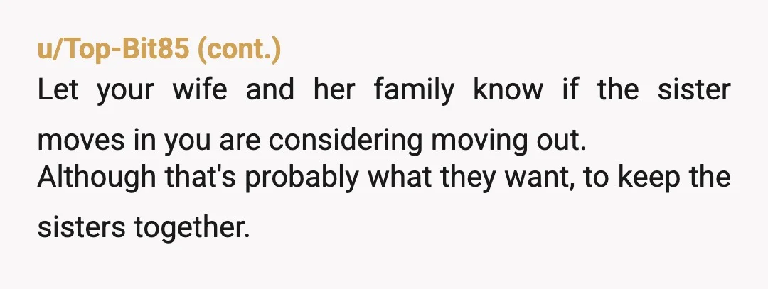 u/alloutofchewingum NTA You forgot option 3: slip the landlord a case of nice wine in exchange for refusing SIL for some trumped up reason and not let her stay with...