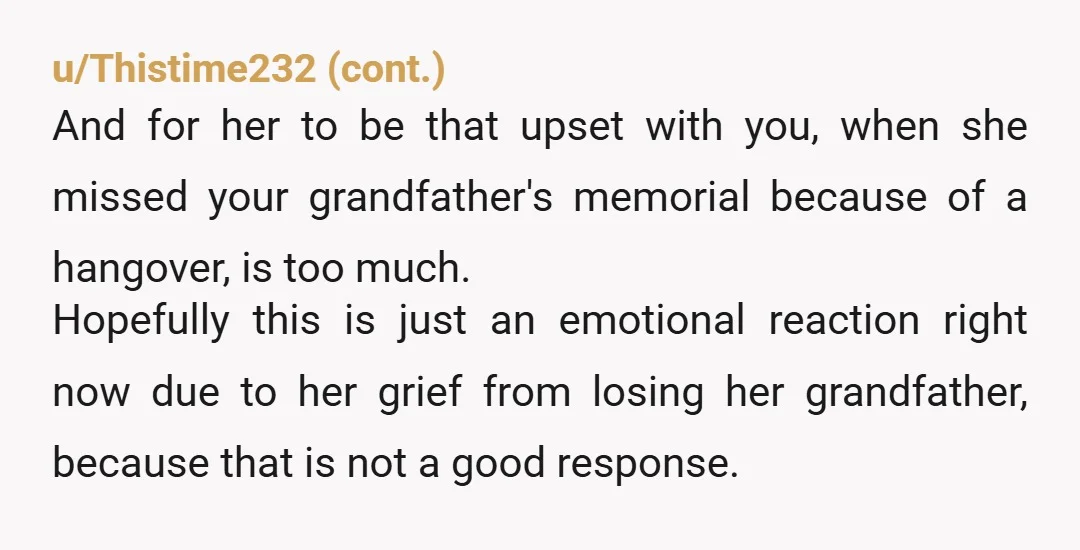 u/NotUrSaviour
Hypocrisy is the killer of love. She needs to get over herself.
NTA