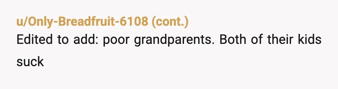 u/Ok_Satisfaction_7466 Just out of curiosity, are you guys worried they're going to ask you to keep the kid? I'm just confused as to why you're distancing yourself from the parents....