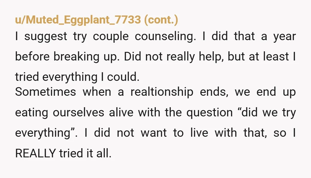 u/frogwoman82
You do understand you do get more then one shot at that kind of life, don't you?
Don't let the sunk-cost fallacy hold you back from your true husband.