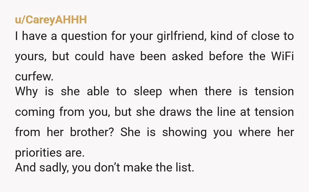 u/CareyAHHH I have a question for your girlfriend, kind of close to yours, but could have been asked before the WiFi curfew. Why is she able to sleep when there...