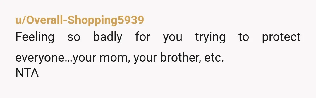 u/Tiny-Swimming-08 NTA. Your father is putting his own wants and needs before the needs of his partner and mother of his children. I guess there can be a possibility that...