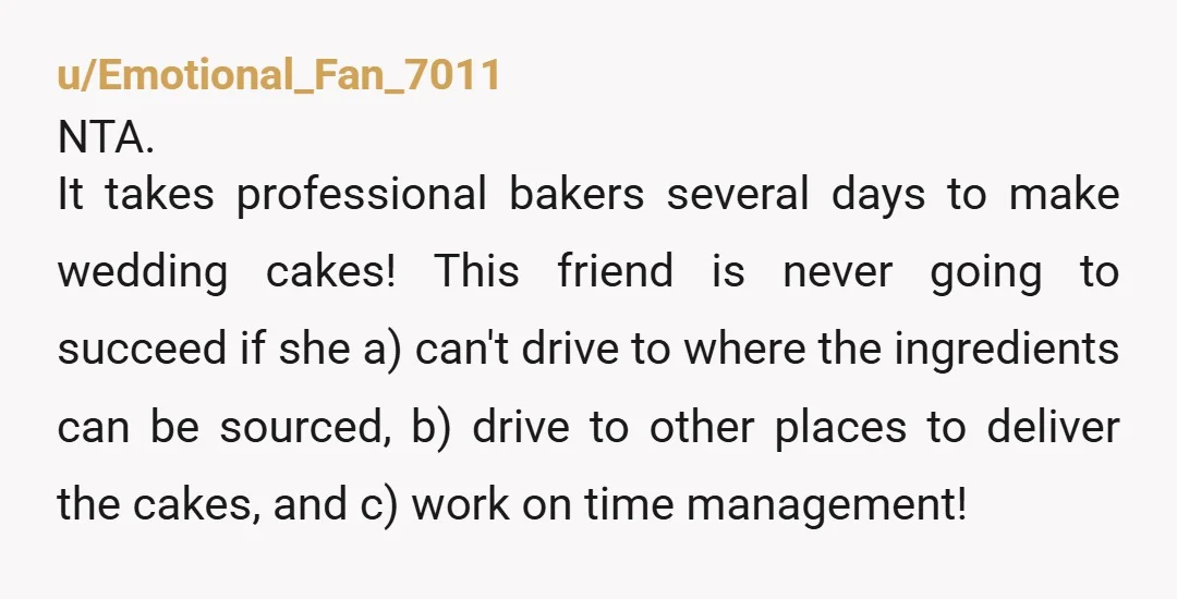 u/iconicaronica Imagine trusting someone with your wedding cake who still has to take a panic train pilgrimage for ingredients 24 hours before the ceremony. The bride didn’t hire a baker,...