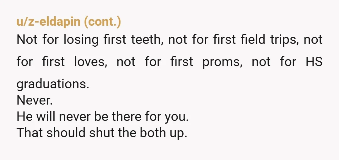u/Savings_Telephone_96 Wait… your dad said it’s cruel to ignore a five year old?! I assume you were five one, and it sounds like he probably ignored you. Next time he...