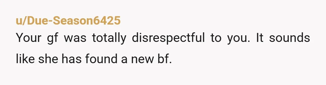 u/hotbeautifulmess She's talking to another dude through her IG and he wasn't hiding his intentions. Yes, its nice to be complimented but she should have put a stop to it...