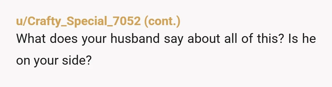 u/PippiSpeaks NTA: Your husband needs to step up and get his daughter some help. If the bio mother will not agree, your husband needs to petition the court. Do NOT...