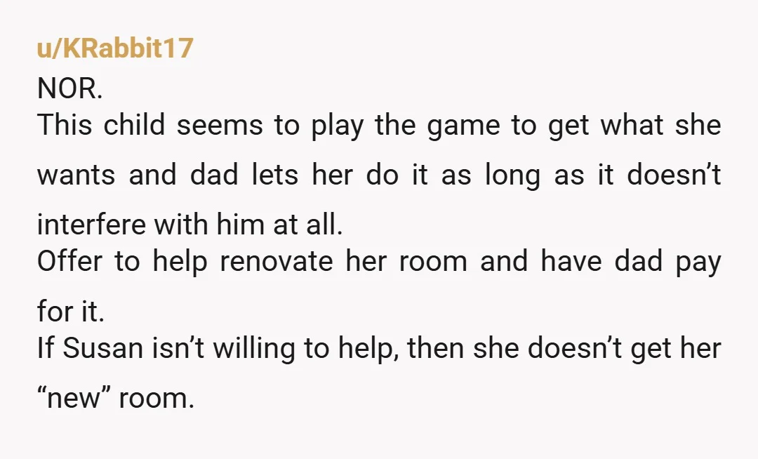 u/Natatatcat22 I think your husband is missing a large lesson he should teach. She complained about her old bed, now she has to lay in the new one. If she...