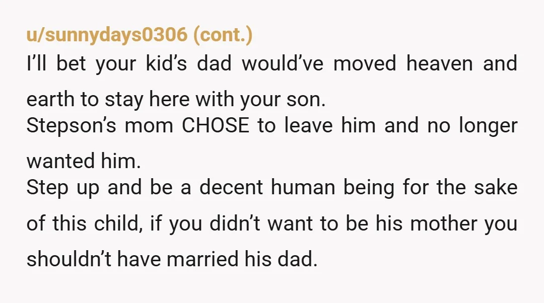 u/Popular-Jaguar-3803 Wow, YTA. Also, just evil! So you and husband each married both bringing to the marriage a child from a previous marriage/relationship. Let’s twist your story. Your husband gets...