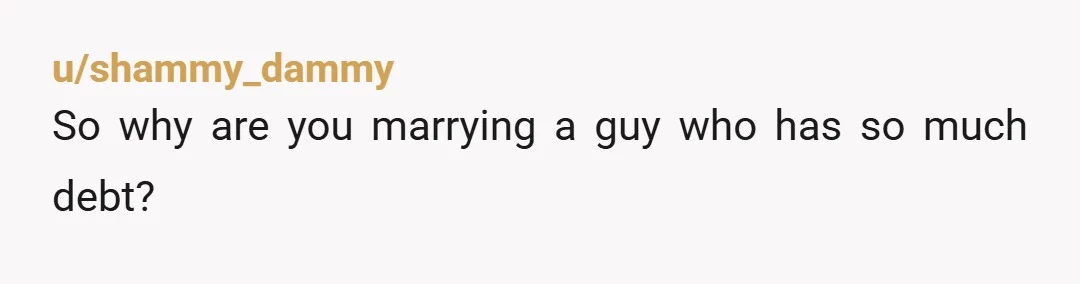 u/UnluckyCountry2784
NTA.
What’s your fiancé’s thoughts on this? I hope he’s not behind this.
Don’t pay.
You’re still NOT married.