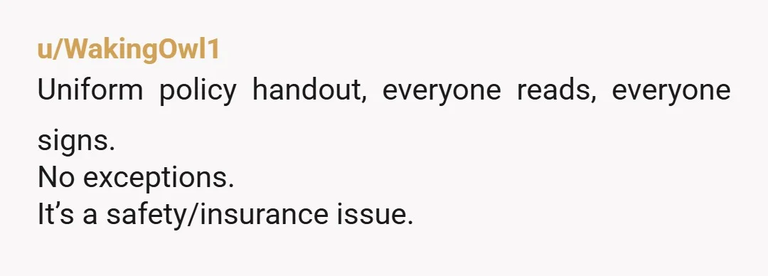 u/Spong_Durnflungle It's beyond a dress code issue now. The husband escalated it to a discipline issue. Unfortunately, a manager, a boss, can't be afraid to enforce policies because someone is...