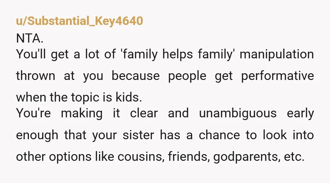 u/ClitteratiCanada What's up with this BS, your brother is being clear, decisive and mature with his answer but you...can't? Are you afraid to be honest about something so major? We're...