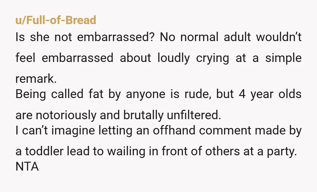 u/Fun_Orange_3232 NTA There’s a difference between policing her feelings and telling her that her actions are inappropriate. She could’ve said “I didn’t appreciate how you told me about the shoes.”...