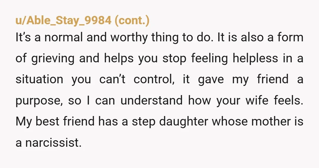 u/Basic-Organization30
Time to go No Contact with this woman who is only happy when she makes your wife miserable.
MIL need therapy in massive, huge doses.