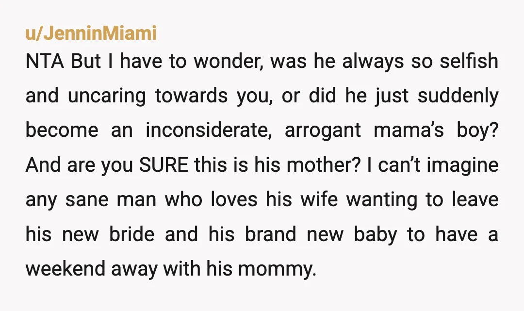 u/hifromme8 Honestly snuggling a new born or young baby for a weekend alone sounds lovely. I think you would enjoy it and by a month you will feel like a...