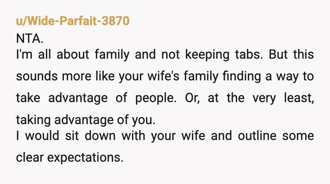 u/Nolachocklate OP, family dynamics are hard but it sounds a bit like your wife wants to show off a bit around her family. Maybe have a discussion with her about...