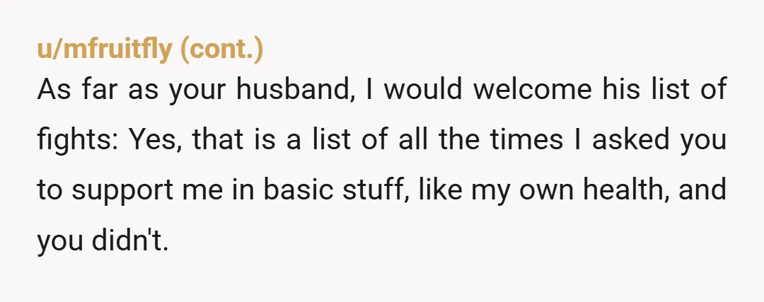 u/fzooey78 None of this sounds like a compromise. It just sounds like he’s breaking you and grinding you into the ground. Is this really how you want to live the...