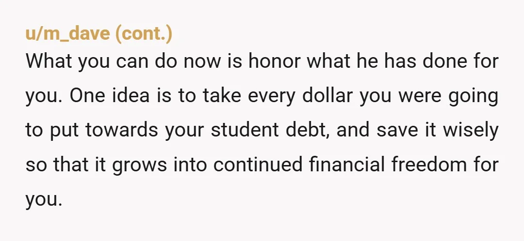 u/Masta-Red
He didnt trade his dream for your freedom he made a bigger dream come true and that is looking out for you