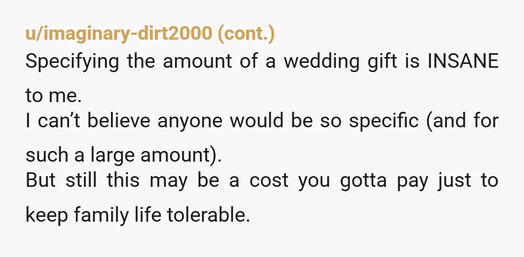 u/AlpineRavenNE
NOR.
Some women become absolutely psycho with their wedding.
My SiL did and alienated half the family over BS.