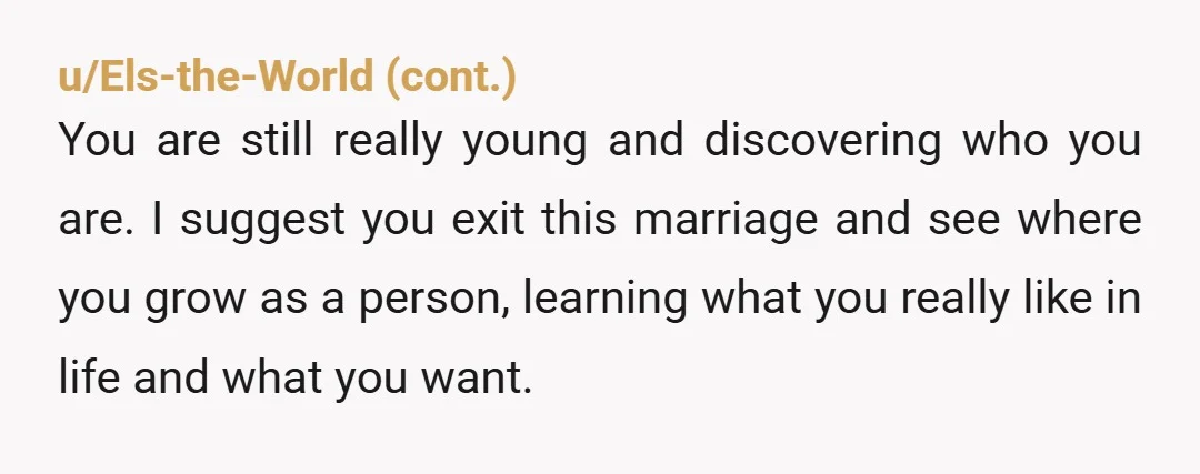 u/SunRose42 I think no one would blame you for leaving her before the marriage. But it does seem…incredibly s*** that you married her knowing she’s like this and only now...
