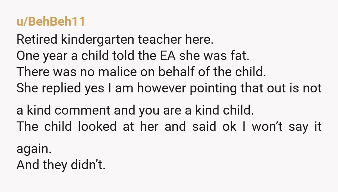u/AverageCartPusher
NTA I honestly don’t understand the yta responses here.
This sounds all performative and an adult needs to understand that kids say whatever they want without thinking.