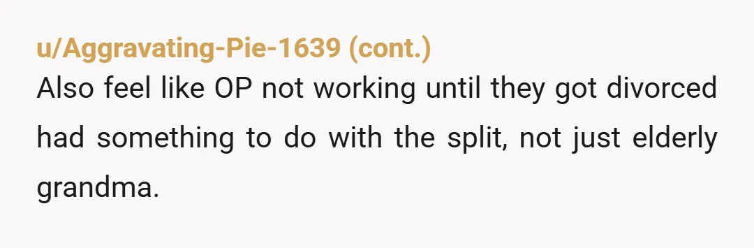 u/GalacticCmdr NTA. Ex can take one day off to care for her mother.