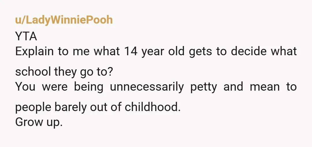 u/emalsa92
YTA.
These teenagers didn’t choose to go anywhere.
Their parents were the ones deciding where they went.
You sound jealous, to be honest.