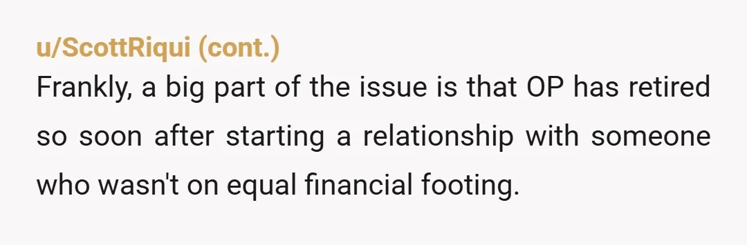 u/fear_nothin Your wife is in her late thirties. She was a SAHW prior to your marriage. I know it’s Colombia but she has no useable skills in a work force....