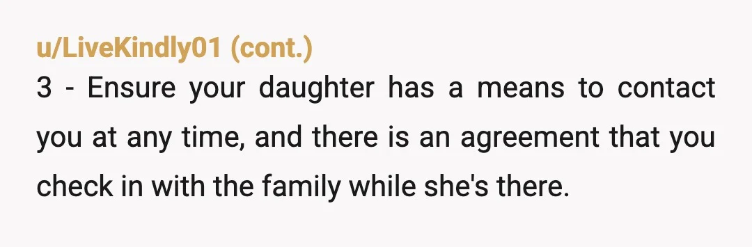 u/WholeAd2742
NTA
She's a minor with behavioral issues.
She should absolutely not be traveling that far unsupervised