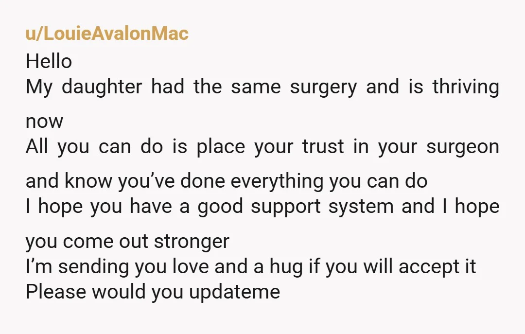 u/TheOldJawbone
That’s scary. I wish someone was with you now. I hope it works out.