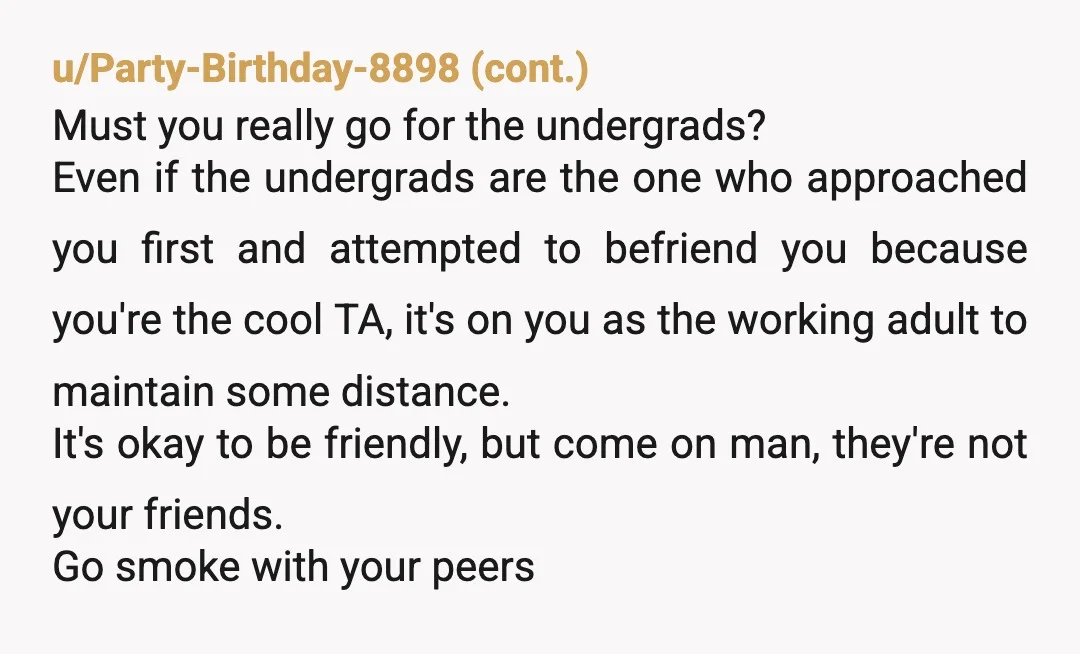 u/RegretPowerful3
YTA.
You would absolutely lose your job here in America if this was brought up.
This is absolutely not professional.