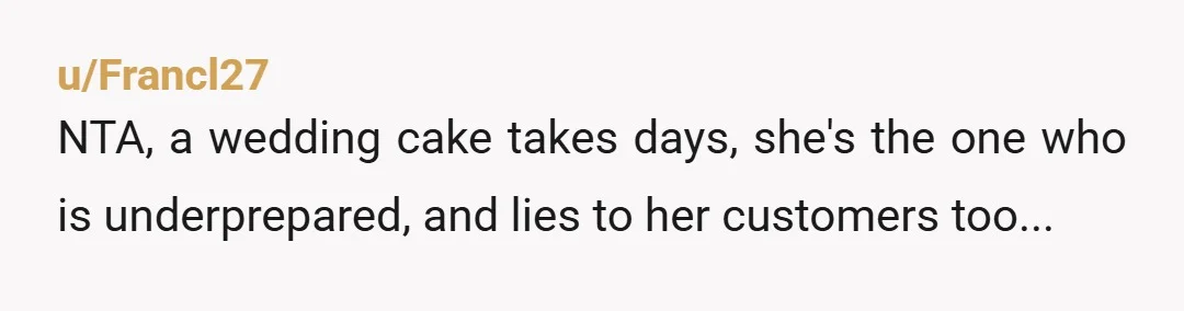 u/jiimbojones
NTA.
Katy's lack of planning isn't your emergency.
And honestly the whole thing sounds like a disaster waiting to happen for poor Lily's wedding.