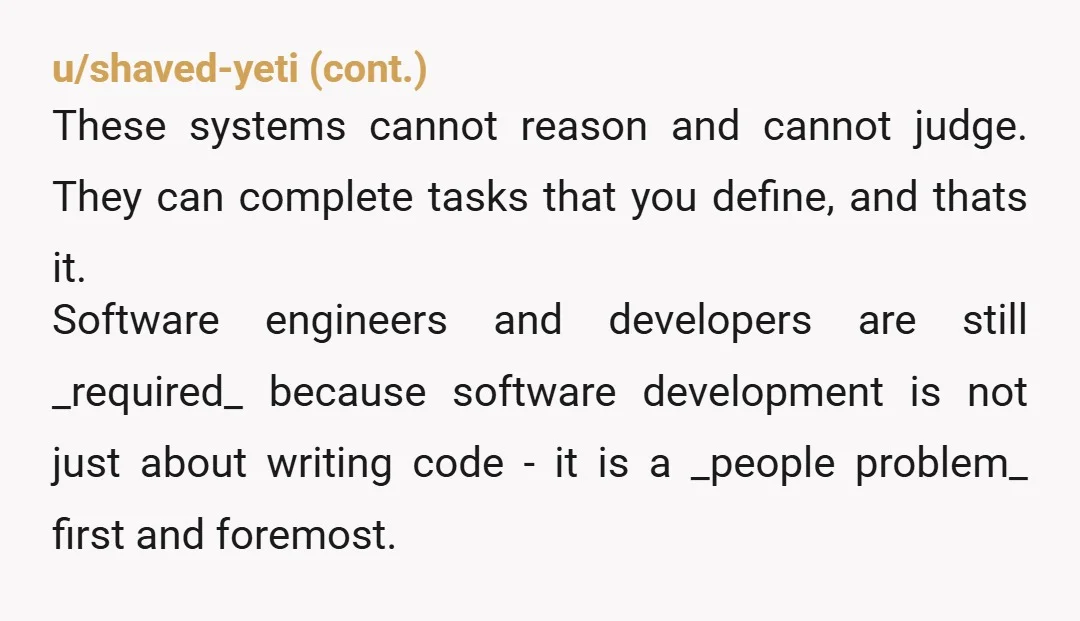 u/Fritzo2162 Yeah, AI is set to kill the entire software industry because the concept of apps will eventually become obsolete. The endgame is an AI engine handling any function you...