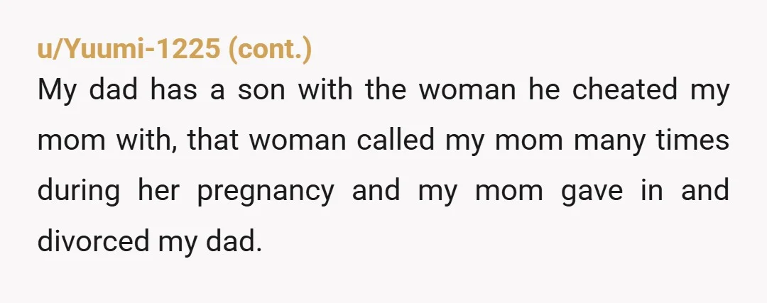 u/Comeback_321 This argument is insane. Even more insane than if you were actually a kid yourself in the same house which would be parentification. But you are a full adult...