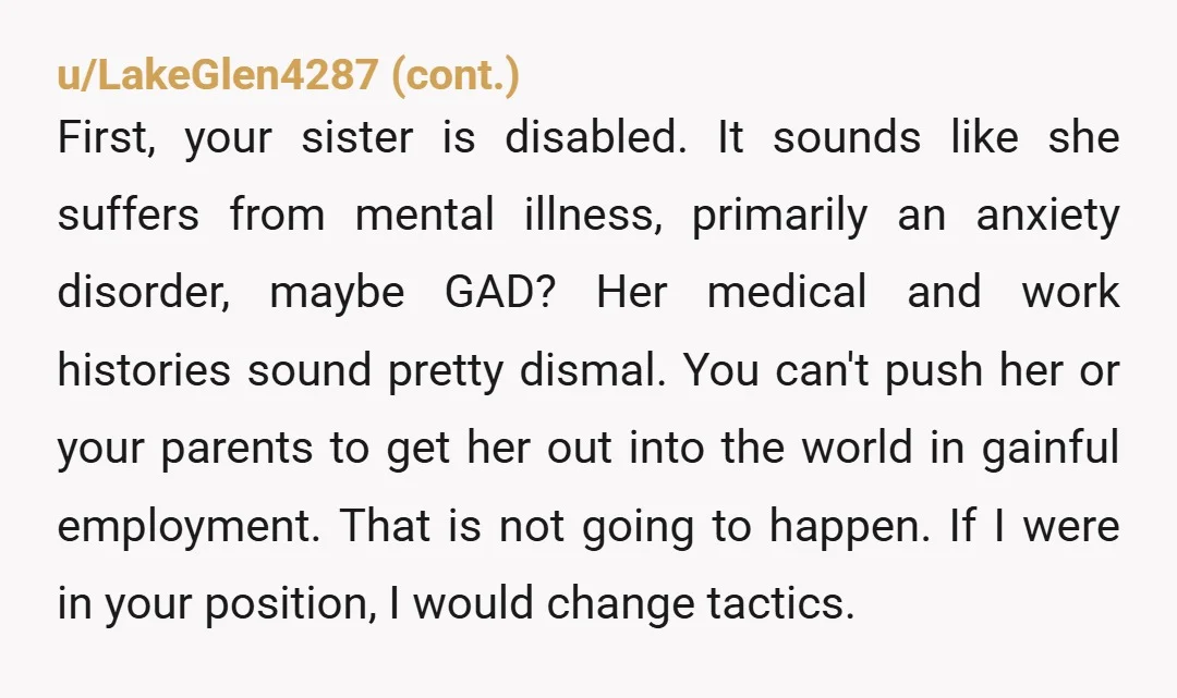 u/Plenty-Green186 So I don’t know about the rest of this post, but I don’t think your sister is faking her health issues and I think you sound really questionable. Your...