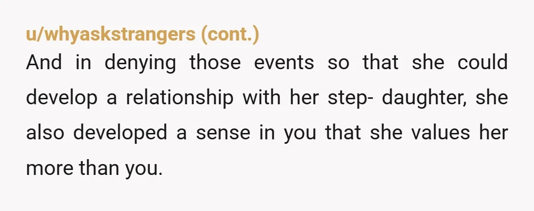 u/AffectionateMarch394 Did her apology actually include her saying "I shouldn't have put your step sisters wants above yours" or "I haven't been prioritizing you or our relationship and I'm sorry"...