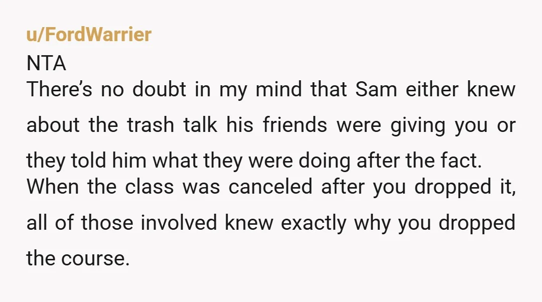u/kur4nes
NTA they ruined it for everyone.
Not you.
They ruined your night and your interest in art.
These are awful people.
Sam very likely as well.