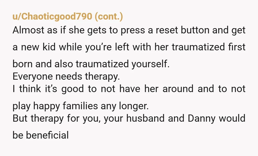 u/TheUrbanBunny She wants a do over. There is no real accountability. She still blames others for her failures and expects support and care where she gives...nothing. Her sobriety is great...