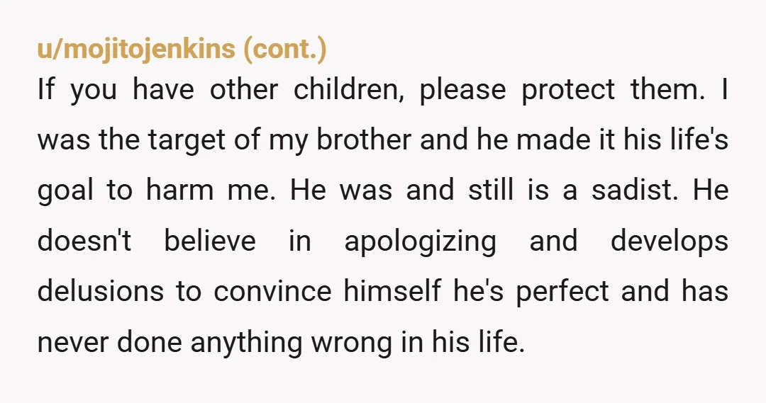 u/Amelia_Pond42
My friend's partner is 35 and very much like this.
Growing up, his parents were absent.
You are not.
Shut it down and stop enabling him