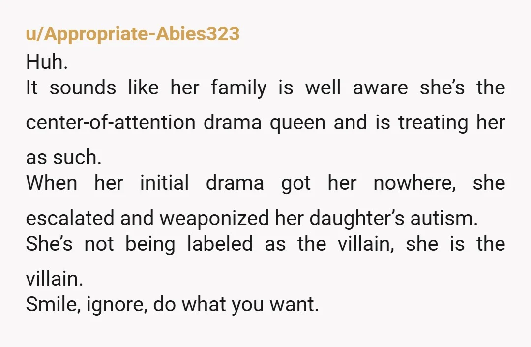u/No_Bet_589 NTA Your wedding = your choice The fact that your husband’s family is on your side and your FMIL recommended that you block her tells you all you need...