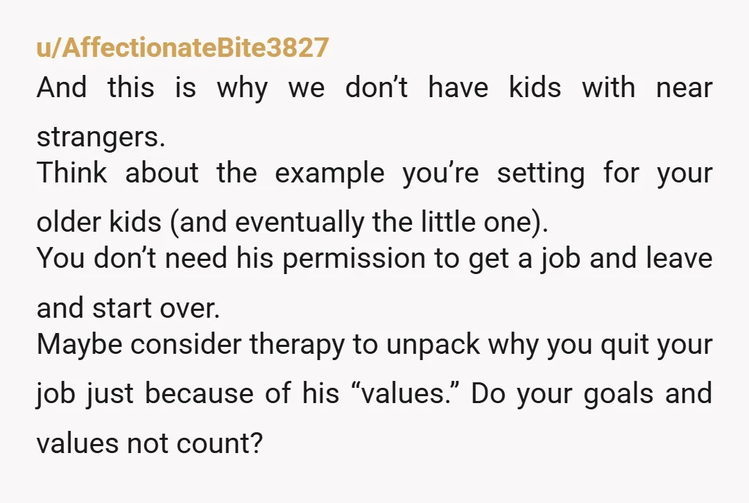 u/Life-Froyo-3806 “Traditional values” in this context is a cute way of saying he wants a dynamic where you are in a disempowered state because his unearned power as a man...
