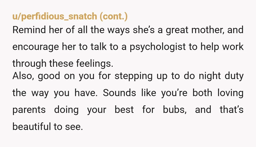 u/Alternative-Being181 NTA. It's a weird reaction on her part, since getting little uninterrupted sleep is one of the hardest parts of having a baby. You were considerate to bring this...