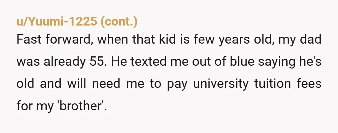 u/2ndcupofcoffee Dad and step mom should consider taking Jake to Disney. Apparently they can afford it. They can also hire a nanny to care for Jake if they aren’t into...