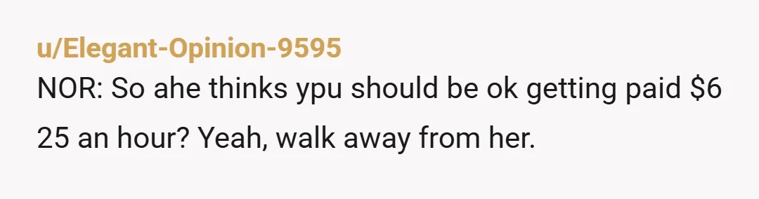 u/-antipode I don't understand why she's think you'd charge less if you were working more? You aren't a volume product where you get discounts based on volume sold.
